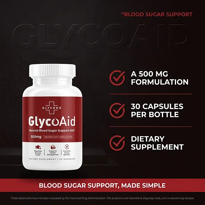 The GlycoAid 500 mg formulation panel